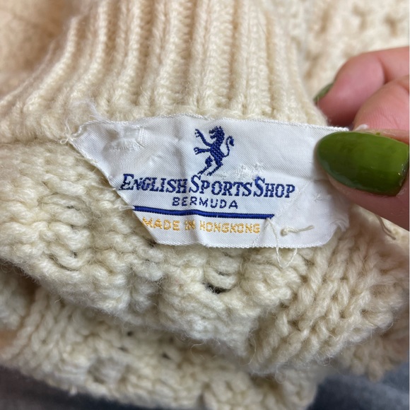 Vintage Cream Cable Fisherman Sweater - Picture 3 of 7